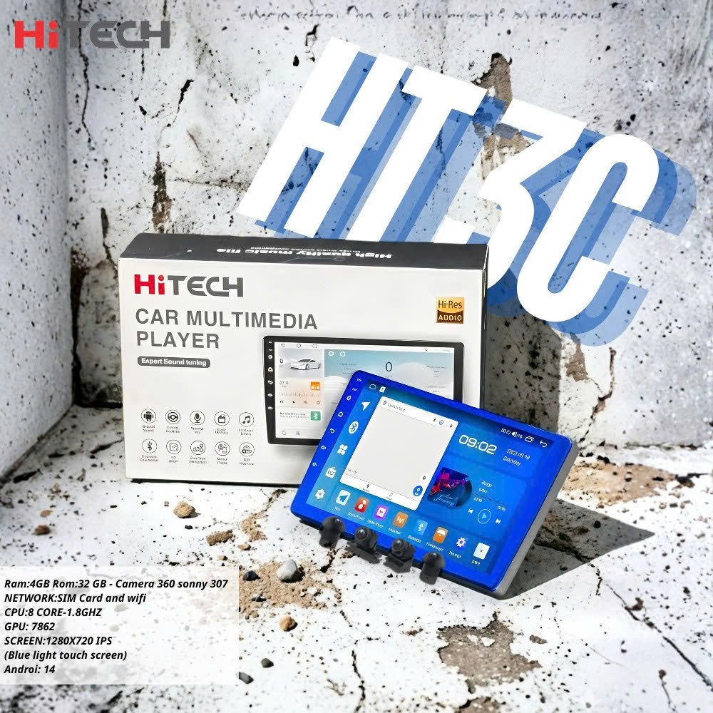 Độ Màn Hình Android Ô Tô Hitech HT3C (4GB/32GB) Tích Hợp Camera 360 tại Joyauto Thanh Hoá chính hãng